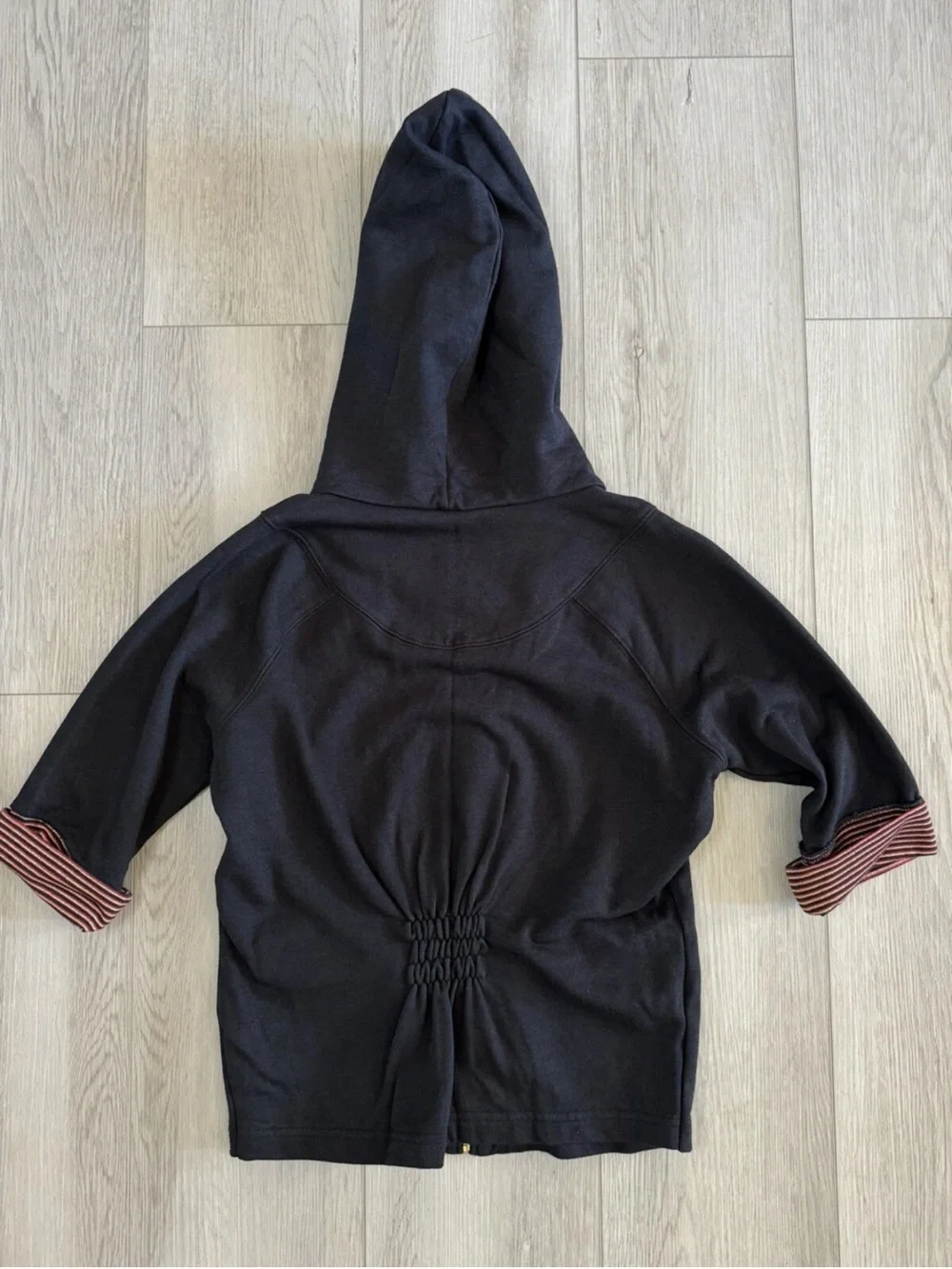 Adidas Girls Y2K Jacket Sz M Black Gold Crest Hood Bamboo Cotton School Travel